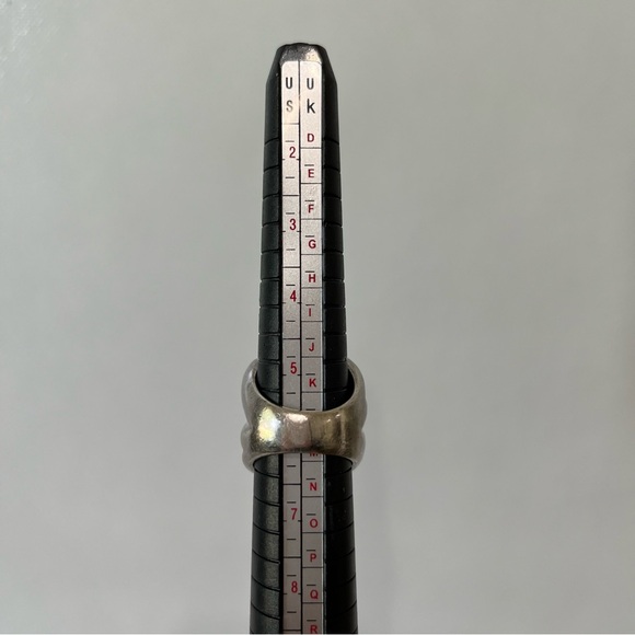 Vintage 925 Sterling Silver Chunky Heavy Wavy Ring Mexico - Picture 7 of 10